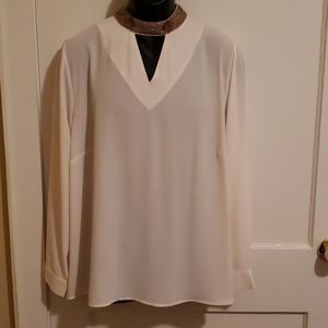 Cato ivory sequin blouse